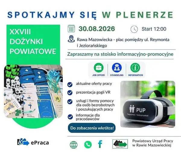 XXVIII Dożynki Powiatowe w Rawie Mazowieckiej – atrakcje i stoisko PUP