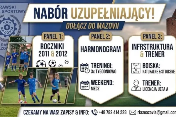 RKS Mazovia ogłasza nabór uzupełniający dla roczników 2011 i 2012