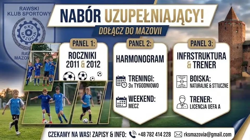 RKS Mazovia ogłasza nabór uzupełniający dla roczników 2011 i 2012