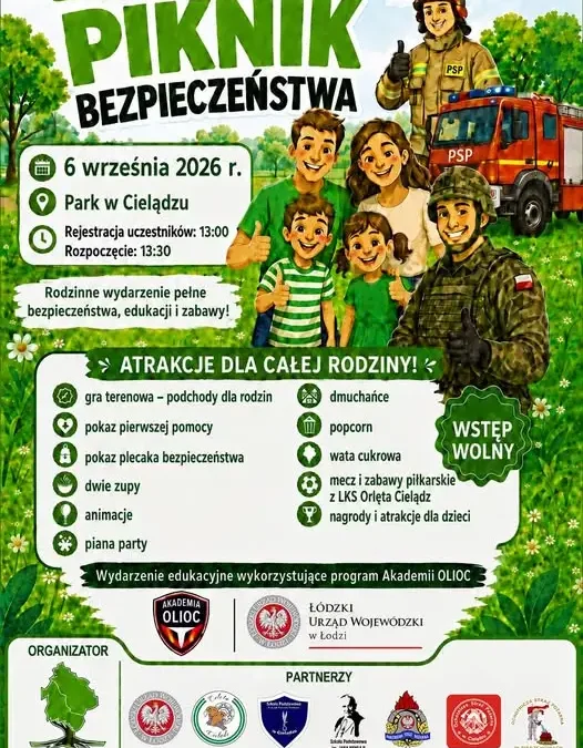 Rodzinny Piknik Bezpieczeństwa w Cielądzu – 6 września w parku
