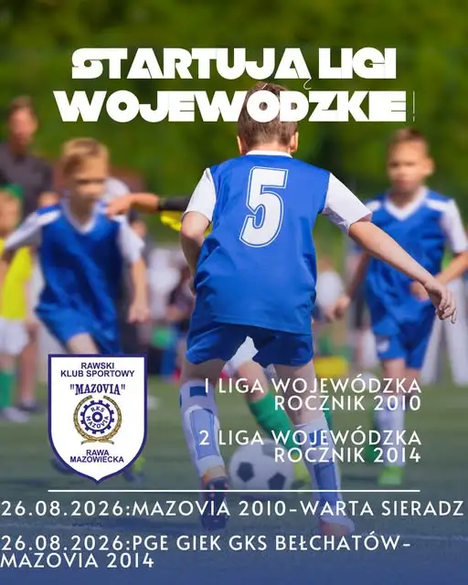 Dwie drużyny młodzieżowe RKS Mazovia w ligach wojewódzkich – dziś mecze ligowe