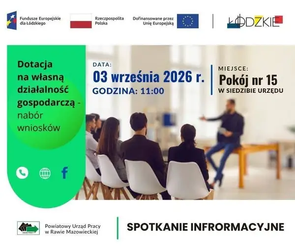 Spotkanie informacyjne dla przyszłych przedsiębiorców w Rawie Mazowieckiej