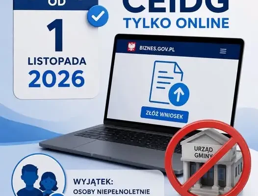 Od listopada firmy zakładane tylko online – ważna zmiana w CEIDG