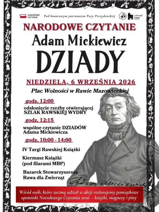 Narodowe Czytanie i pierwsza Rawska Wydra już w niedzielę w Rawie Mazowieckiej