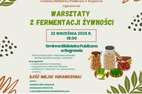 Warsztaty fermentacji w Regnowie – bezpłatne spotkanie dla mieszkańców