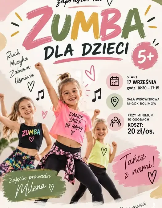 Zumba dla dzieci i kreatywne warsztaty w Bolimowie – start już 17 września