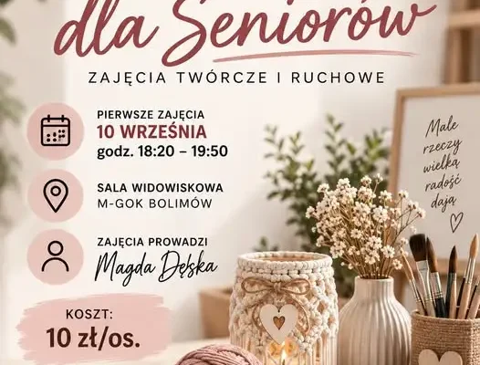 Bezpłatne zajęcia dla seniorów w Bolimowie już 10 września