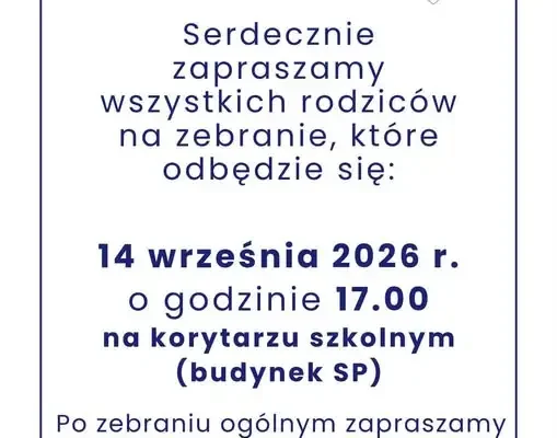 Zebranie rodziców w Szkole Podstawowej w Cielądzu – 14 września