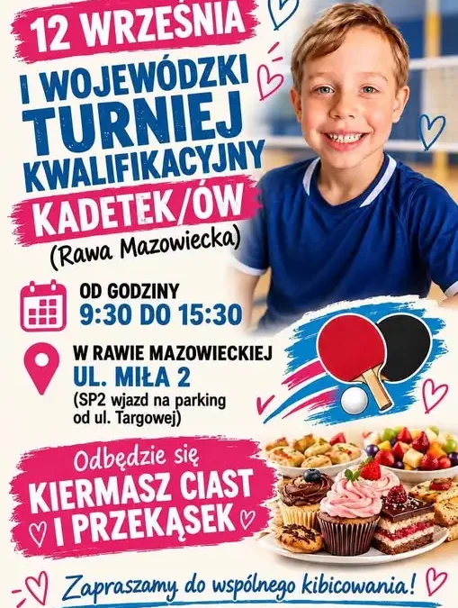 Tenis stołowy w Rawie Mazowieckiej: turniej wojewódzki i zbiórka dla Jasia