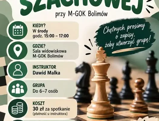 Nowa grupa szachowa w M-GOK Bolimów – rusza nabór chętnych