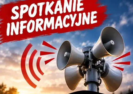 Spotkanie informacyjne o systemie alarmowania przed remizą OSP Rzeczyca