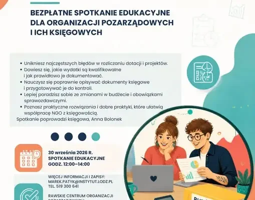 Bezpłatne szkolenie z rozliczania dotacji dla NGO w Rawie Mazowieckiej